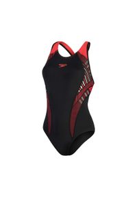 Strój pływacki jednoczęściowy Speedo Plastisol Laneback. Kolor: czerwony, wielokolorowy, czarny