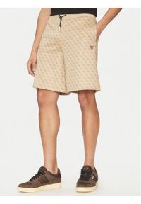 Guess Szorty sportowe Z4YD03 FL04Q Beżowy Regular Fit. Kolor: beżowy. Materiał: syntetyk. Styl: sportowy #1