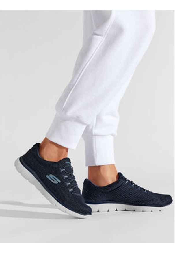 skechers - Skechers Sneakersy Quick Lapse 12985/NVLB Granatowy. Kolor: niebieski. Materiał: materiał