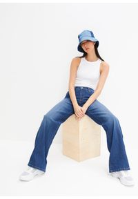 bonprix - Dżinsy Wide Leg, Mid Waist, ze stretchem. Kolor: niebieski #3
