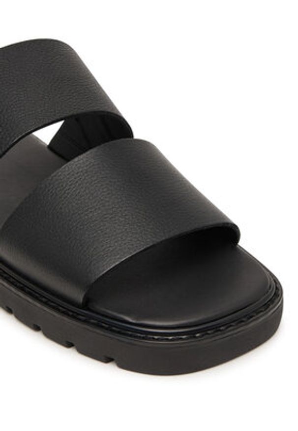 Calvin Klein Klapki Sq Molded Sandal Db Lth HM0HM02234 Czarny. Kolor: czarny. Materiał: skóra