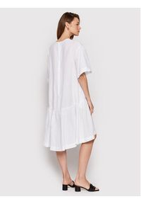 CAPPELLINI - Cappellini Sukienka codzienna M02305T0 01617 Biały Relaxed Fit. Okazja: na co dzień. Kolor: biały. Materiał: len. Typ sukienki: proste. Styl: casual #5