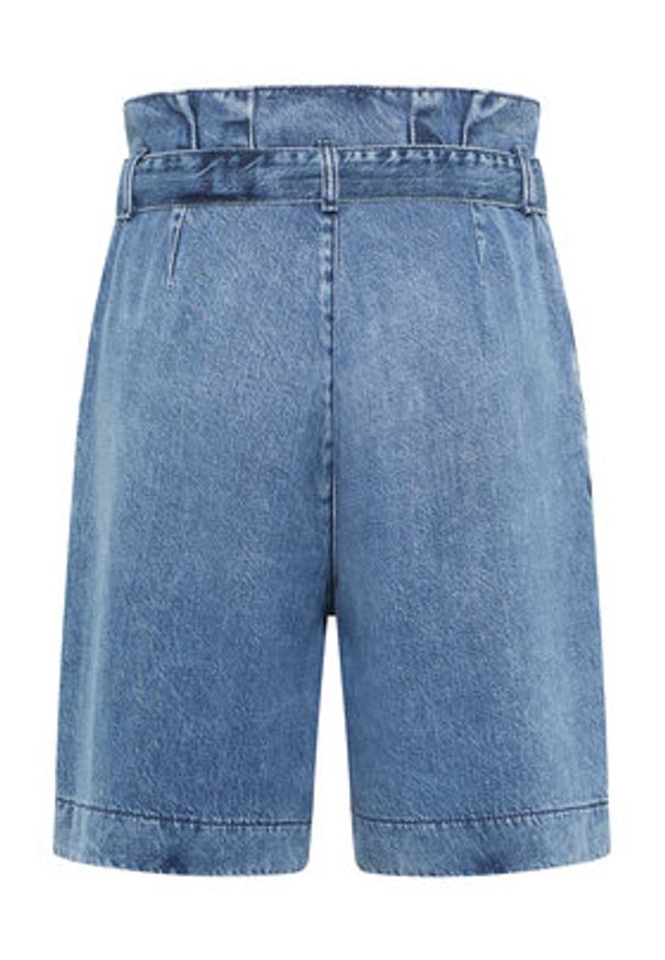 Mustang Szorty jeansowe Jericho 1016559 Niebieski Loose Fit. Kolor: niebieski. Materiał: lyocell