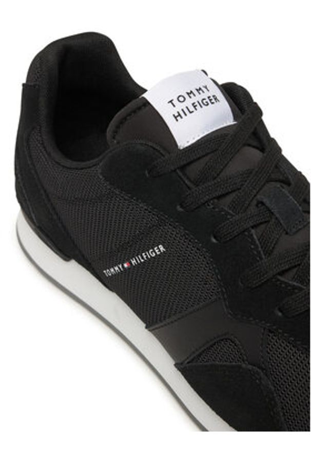 TOMMY HILFIGER - Tommy Hilfiger Sneakersy Runner Icon Mix FM0FM05679 Czarny. Kolor: czarny. Materiał: skóra, zamsz