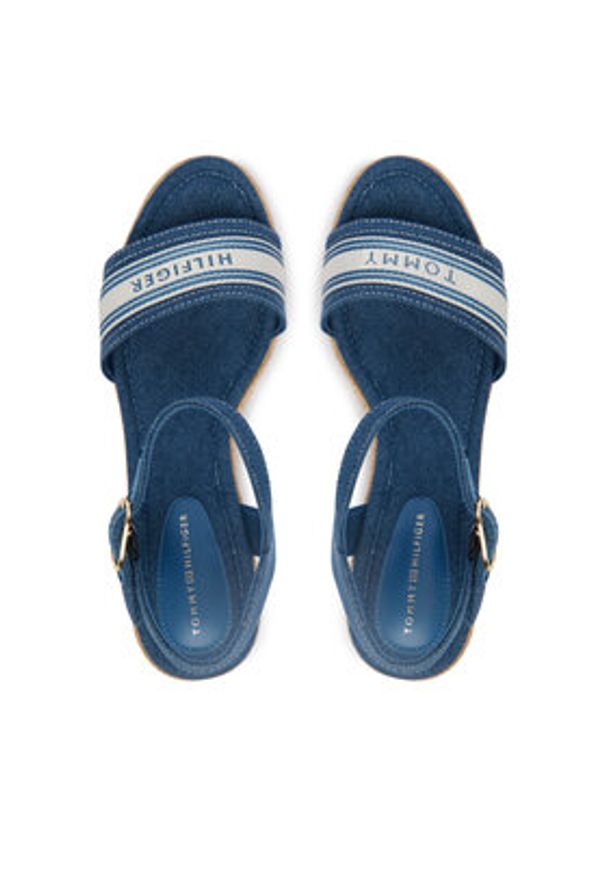 TOMMY HILFIGER - Tommy Hilfiger Espadryle Mid Wedge Espad Webbing FW0FW09230 Niebieski. Kolor: niebieski. Materiał: materiał