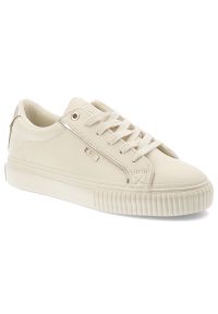 Big-Star - Beżowe Sneakersy Big Star Sportowe Obuwie Damskie. Okazja: na co dzień. Zapięcie: sznurówki. Kolor: beżowy. Materiał: guma, syntetyk, materiał. Szerokość cholewki: normalna