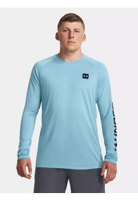 Under Armour - Koszulka longsleeve fitness męska UNDER ARMOUR z długim rękawem. Kolor: niebieski. Długość rękawa: długi rękaw. Długość: długie. Sport: fitness