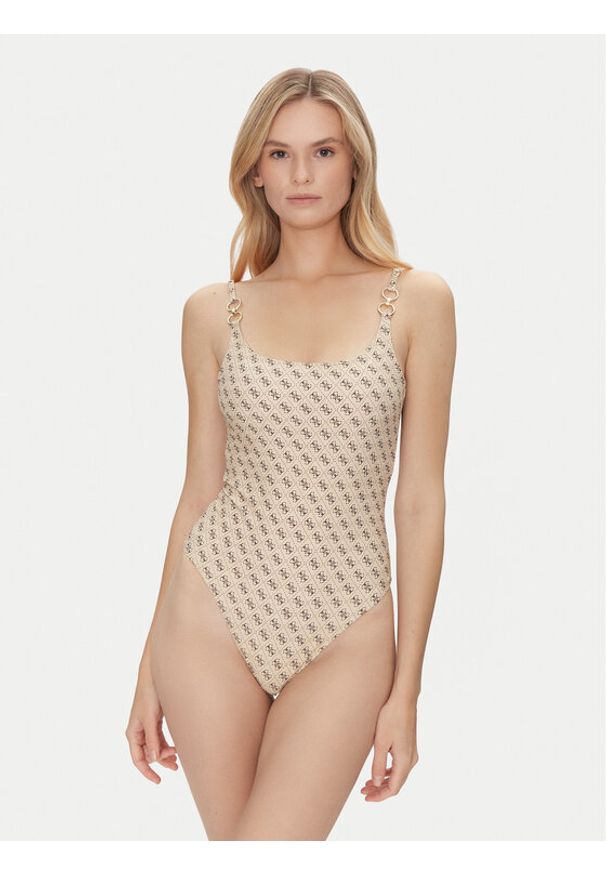Guess Strój kąpielowy E5GJ45 KCRL2 Beżowy. Kolor: beżowy. Materiał: syntetyk