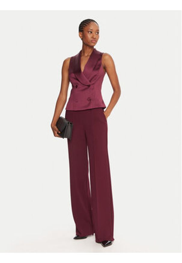 Rinascimento Kamizelka garniturowa CFC0124958003 Bordowy Slim Fit. Kolor: czerwony. Materiał: syntetyk