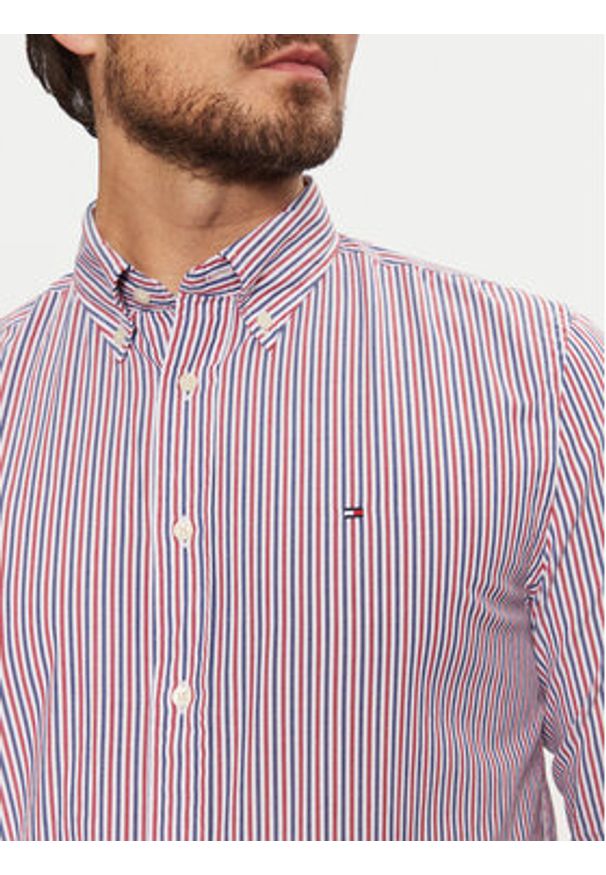 TOMMY HILFIGER - Tommy Hilfiger Koszula Classic MW0MW37549 Czerwony Regular Fit. Kolor: czerwony. Materiał: bawełna