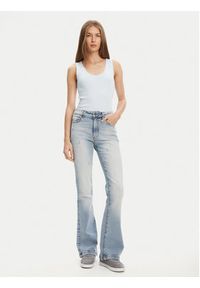 United Colors of Benetton - United Colors Of Benetton Top 3GA2DH010 Błękitny Slim Fit. Kolor: niebieski. Materiał: bawełna