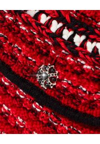 SELF PORTRAIT - Czerwona sukienka z długim rękawem. Typ kołnierza: kokarda. Kolor: czerwony. Materiał: wełna, bawełna. Długość rękawa: długi rękaw. Długość: mini #5