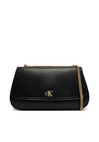 Calvin Klein Torebka Ck Convertible Chain Medium Bag LV04F3171G Czarny. Kolor: czarny. Materiał: skórzane #1