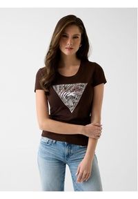 Guess T-Shirt 182454 Brązowy Classic Fit. Kolor: brązowy #5