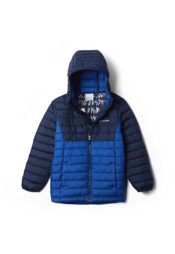 columbia - Kurtka puchowa dziecięca Columbia Powder Lite II Hooded. Kolor: niebieski. Materiał: puch. Sezon: zima. Styl: sportowy