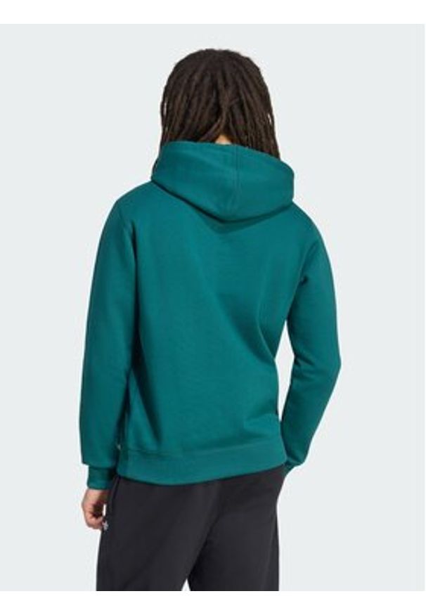 Adidas - adidas Bluza Trefoil Essentials KV9317 Zielony ciemny Regular Fit. Kolor: zielony. Materiał: bawełna