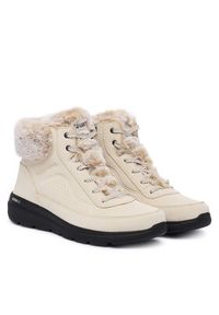 skechers - Skechers Botki Glacial Ultra 144199/NTBK Beżowy. Kolor: beżowy. Materiał: skóra
