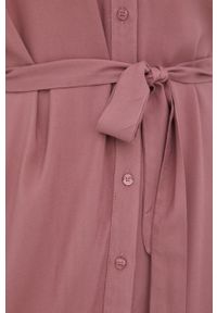 Vero Moda sukienka kolor różowy midi prosta. Okazja: na co dzień. Kolor: różowy. Materiał: tkanina, materiał, wiskoza. Typ sukienki: proste. Styl: casual. Długość: midi #2