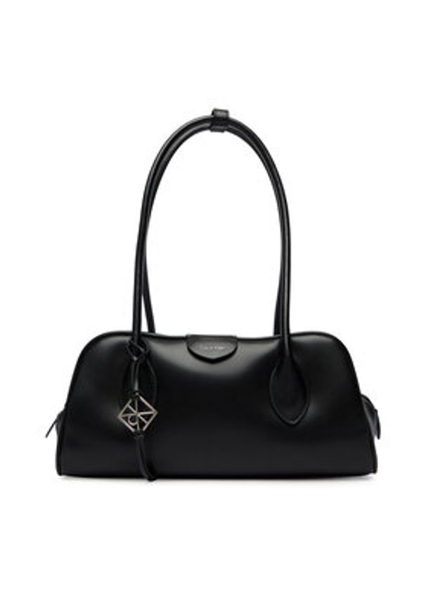 Calvin Klein Torebka Emblem Trio Shoulder Bag LV04F3369G Czarny. Kolor: czarny. Materiał: skórzane