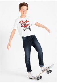 bonprix - Dżinsy o kroju slim fit z regulowanym paskiem i prostymi nogawkami. Kolor: niebieski #2