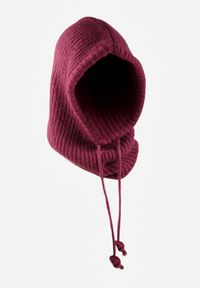 Born2be - Ciemnofioletowa Czapka Kominiarka z Wełną o Kroju Kaptura z Kominem Linezra. Kolor: fioletowy. Materiał: wełna. Styl: casual, elegancki #4