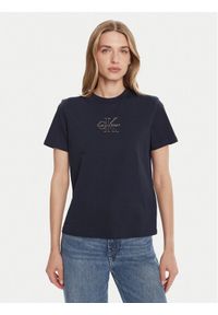 Calvin Klein Jeans T-Shirt Classic Monologo LV047D873G Granatowy Regular Fit. Kolor: niebieski. Materiał: bawełna #1
