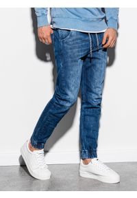 Ombre Clothing - Spodnie męskie jeansowe joggery P907 - niebieskie - XXL. Kolor: niebieski. Materiał: jeans #3