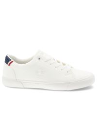 Big-Star - Trampki męskie Big Star, skóra ekologiczna sznurowany fason klasyczna gumowa podeszwa okrągły nosek minimalistyczny design, białe, TT174083. Okazja: na co dzień, na spacer. Nosek buta: okrągły. Zapięcie: sznurówki. Kolor: biały. Materiał: guma, skóra ekologiczna. Szerokość cholewki: normalna. Styl: klasyczny #2