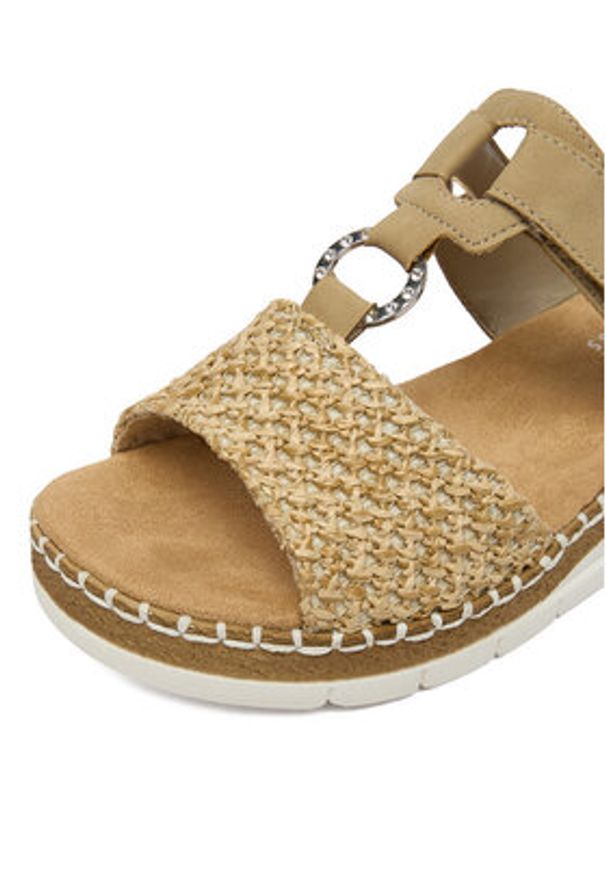 Rieker Klapki CEO-V1243-60 Beżowy. Kolor: beżowy. Materiał: skóra