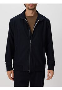 Reserved - Kurtka ze stójką - granatowy. Kolor: niebieski. Materiał: tkanina. Wzór: gładki #1