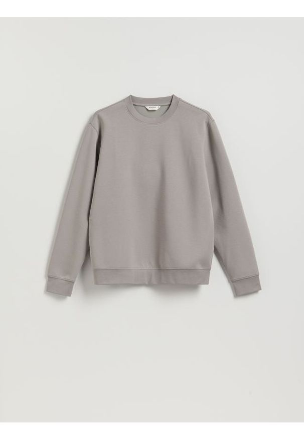 Reserved - Bluza regular z bawełną - jasnoszary. Kolor: szary. Materiał: bawełna