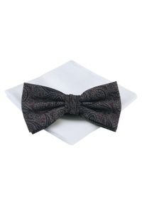 Mucha Męska z Poszetką - Chattier - Bordo, Orientalny Wzór. Kolor: czerwony. Styl: sportowy, elegancki