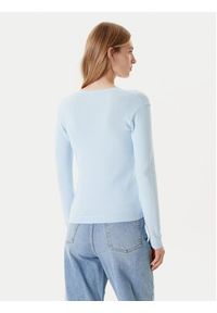 United Colors of Benetton - United Colors Of Benetton Sweter 1091D4625 Błękitny Slim Fit. Kolor: niebieski. Materiał: bawełna #4