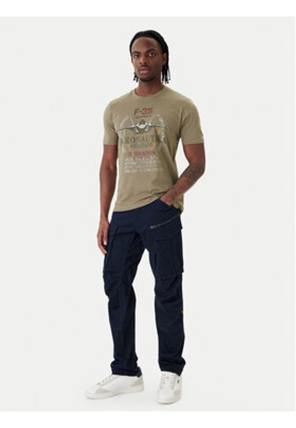 Aeronautica Militare T-Shirt 261TS2536UJ00641 Zielony Regular Fit. Kolor: zielony. Materiał: bawełna