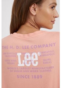 Lee t-shirt bawełniany kolor pomarańczowy. Kolor: pomarańczowy. Materiał: bawełna. Długość rękawa: krótki rękaw. Długość: krótkie #5
