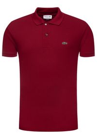 Lacoste Polo L1212 Bordowy Classic Fit. Typ kołnierza: polo. Kolor: czerwony. Materiał: bawełna