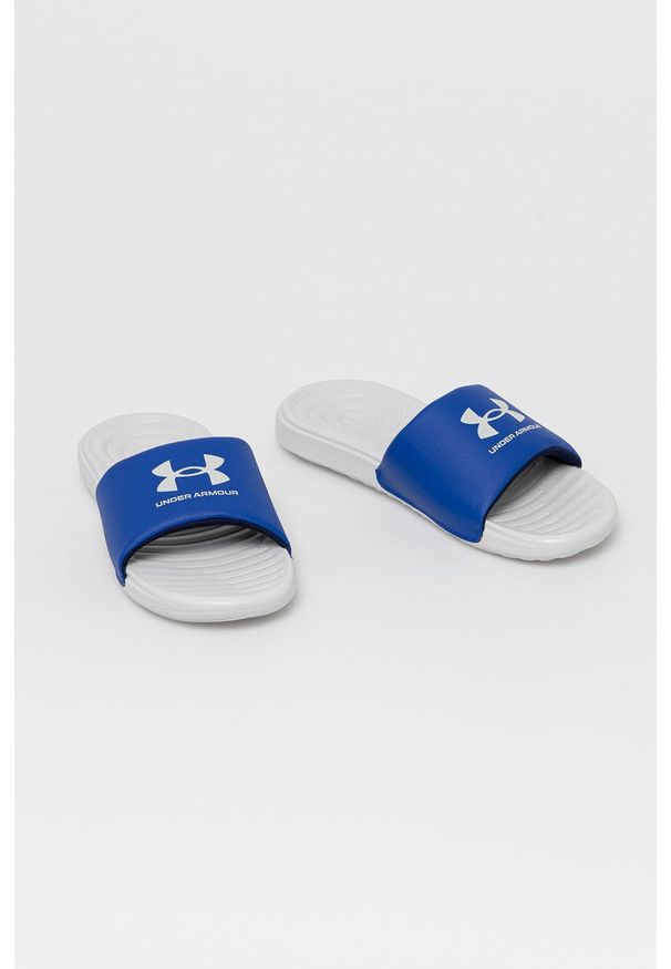 Under Armour - Klapki. Kolor: niebieski. Materiał: materiał, guma. Wzór: gładki