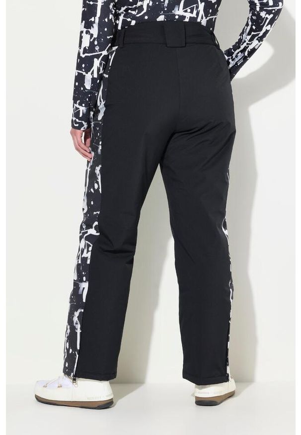 ULLA POPKEN - Damskie Spodnie funkcyjne HYPRAR wodoodporne paski na rzep osłona przeciwśnieżna. Kolekcja: plus size. Kolor: czarny. Materiał: materiał, poliester, elastan. Wzór: paski. Sezon: zima. Sport: narciarstwo