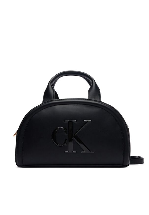 Calvin Klein Torebka Bold Ck Dome Crossbody LV04F3895G Czarny. Kolor: czarny. Materiał: skórzane