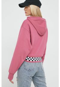 Vans bluza bawełniana damska kolor fioletowy z kapturem z aplikacją. Typ kołnierza: kaptur. Kolor: fioletowy. Materiał: bawełna. Wzór: aplikacja #3