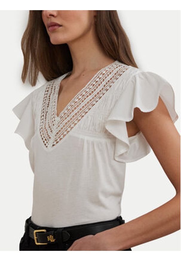 Lauren Ralph Lauren - LAUREN RALPH LAUREN Bluzka 200963917002 Biały Relaxed Fit. Kolor: biały. Materiał: bawełna