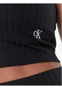 Calvin Klein Jeans Top J20J221009 Czarny Slim Fit. Kolor: czarny. Materiał: wiskoza