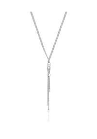 W.KRUK - Naszyjnik srebrny minimalistyczny. Materiał: srebrne. Kolor: srebrny. Wzór: ze splotem, aplikacja #1