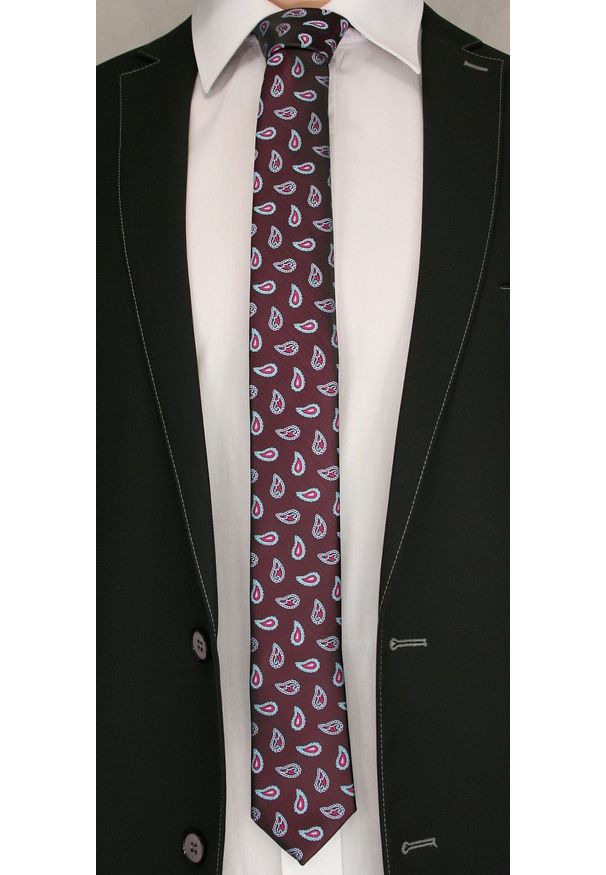 Brązowy krawat Angelo di Monti paisley, elegancki