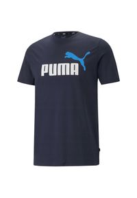 Koszulka fitness męska Puma ESS+ 2 Col Logo Tee. Kolor: niebieski. Sport: fitness