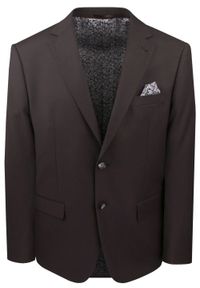 Taliowany Garnitur Męski - Victorio - Brązowy. Kolor: brązowy. Materiał: poliester, wiskoza, elastan. Wzór: gładki #12