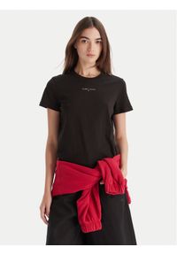 Tommy Jeans T-Shirt Linear DW0DW21964 Czarny Regular Fit. Kolor: czarny. Materiał: bawełna