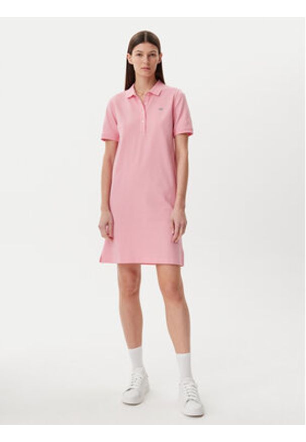 GANT - Gant Sukienka codzienna Shield 4201529 Różowy Regular Fit. Okazja: na co dzień. Kolor: różowy. Materiał: bawełna. Typ sukienki: proste. Styl: casual