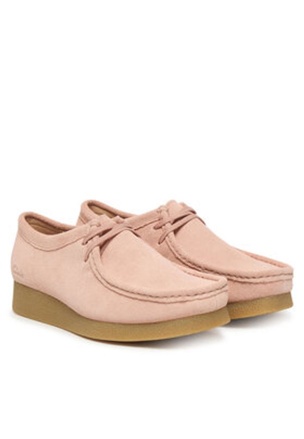 Clarks Półbuty WallabeeEVOSh 26186342 Różowy. Kolor: różowy. Materiał: skóra, zamsz