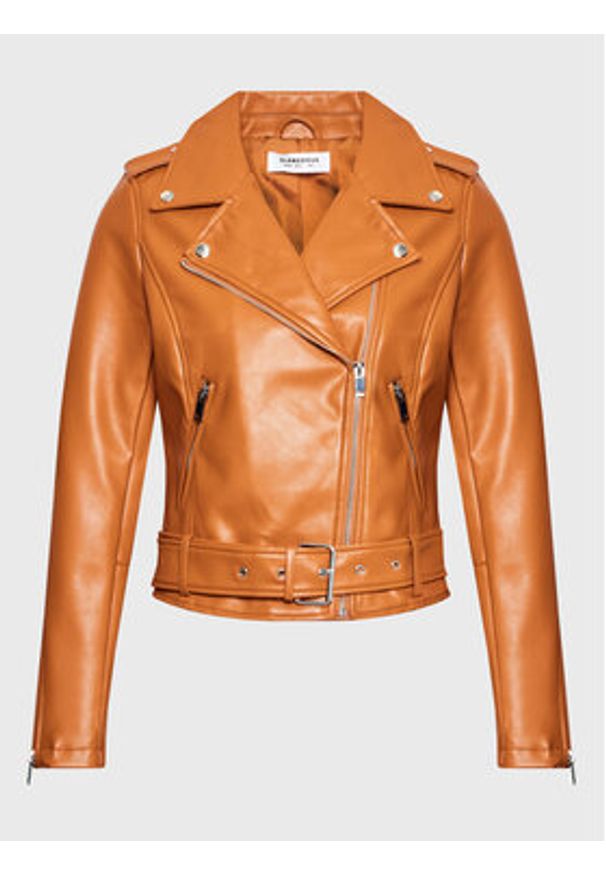 Glamorous Kurtka z imitacji skóry RL0522C Brązowy Regular Fit. Kolor: brązowy. Materiał: syntetyk